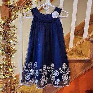 Holiday Dress Size 7 Jona Michelle Navy Blue Sleeveless Christmas Party
